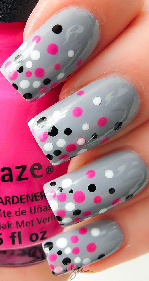 cute polka dot nail designs