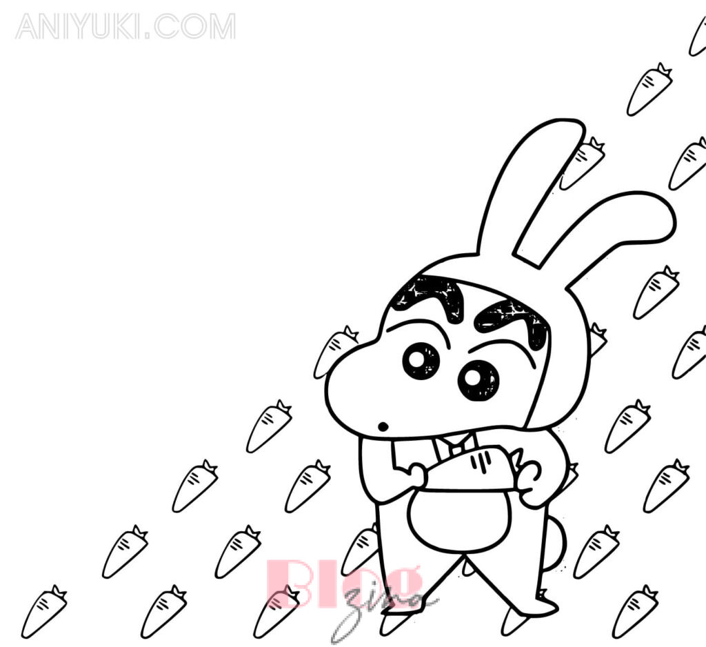 coloring pages shinchan drawing easy 
