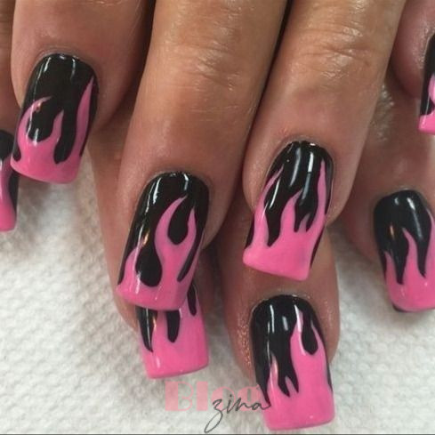 cool fire nail designs