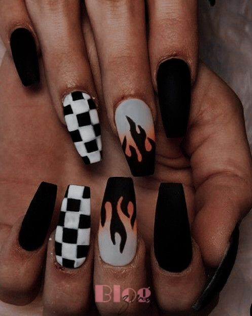 cute fire nail designs