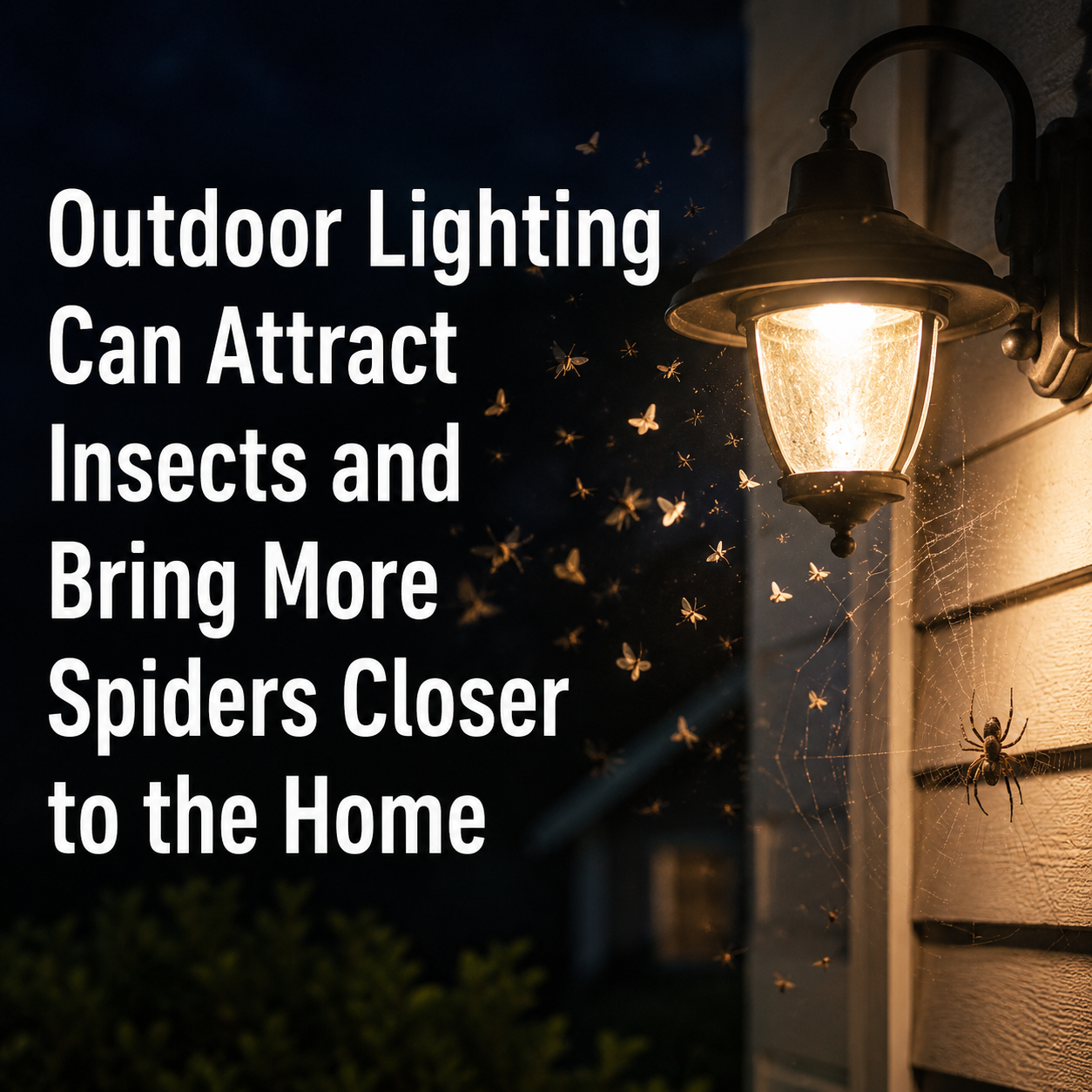 Outdoor Lighting Can Attract Insects and Bring More Spiders Closer to the Home